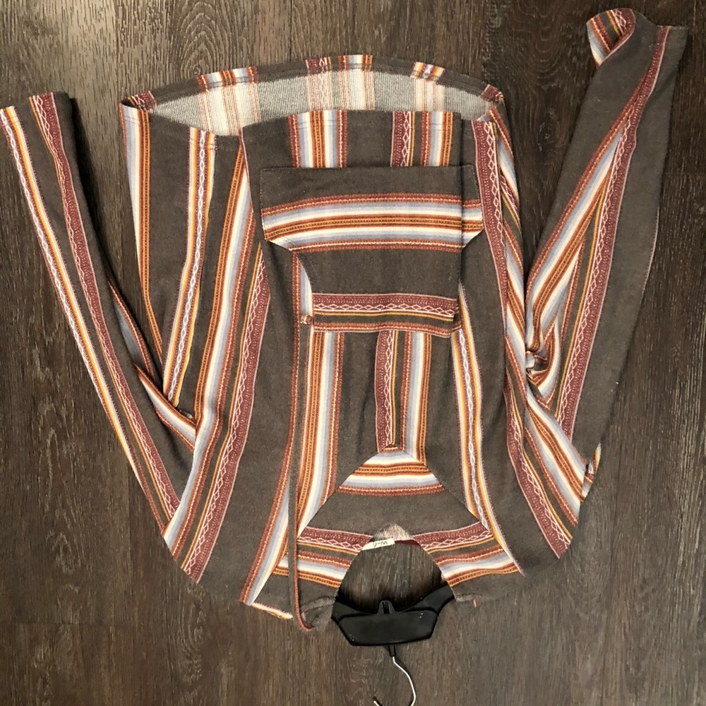 Aztec Striped Hoodie Large